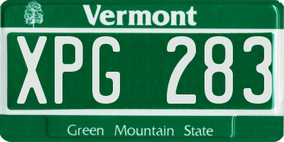 VT license plate XPG283
