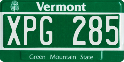 VT license plate XPG285