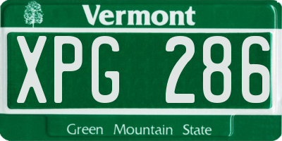VT license plate XPG286