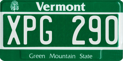 VT license plate XPG290