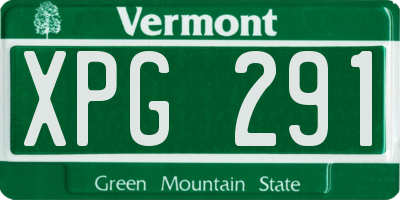 VT license plate XPG291