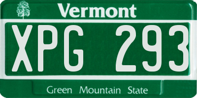 VT license plate XPG293