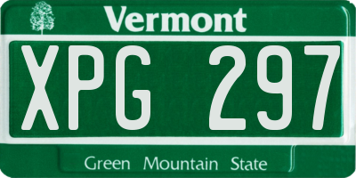 VT license plate XPG297