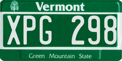 VT license plate XPG298