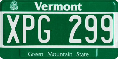 VT license plate XPG299