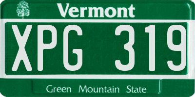 VT license plate XPG319