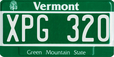 VT license plate XPG320