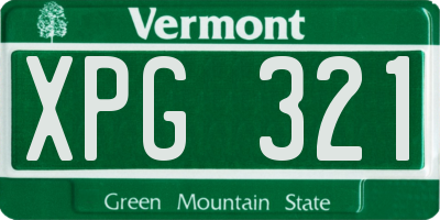 VT license plate XPG321