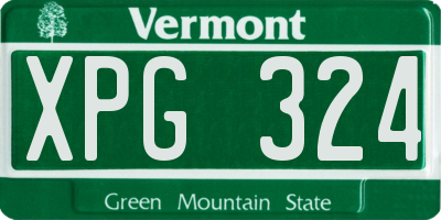 VT license plate XPG324