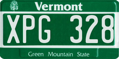 VT license plate XPG328