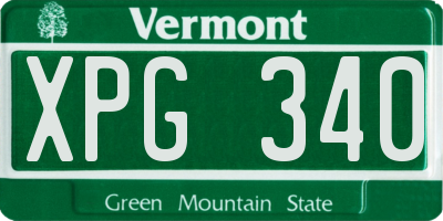 VT license plate XPG340