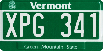 VT license plate XPG341