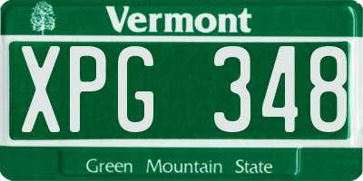 VT license plate XPG348