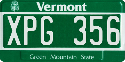 VT license plate XPG356