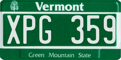 VT license plate XPG359
