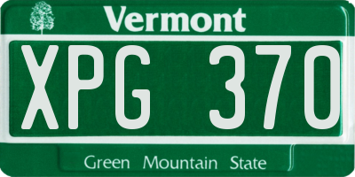 VT license plate XPG370