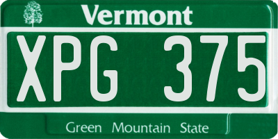 VT license plate XPG375