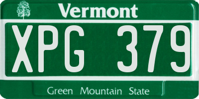VT license plate XPG379