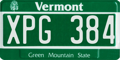 VT license plate XPG384