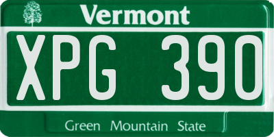 VT license plate XPG390