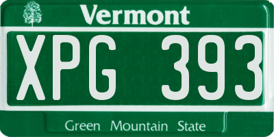 VT license plate XPG393