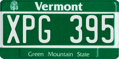 VT license plate XPG395