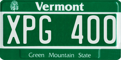 VT license plate XPG400
