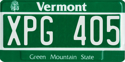 VT license plate XPG405