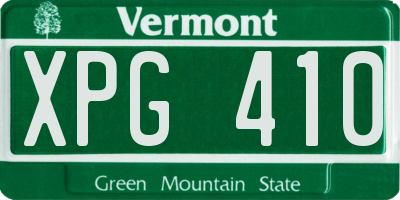VT license plate XPG410