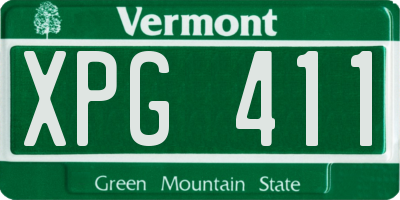 VT license plate XPG411