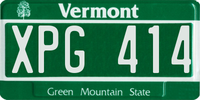 VT license plate XPG414