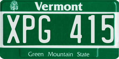 VT license plate XPG415