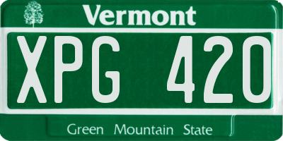 VT license plate XPG420