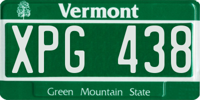 VT license plate XPG438