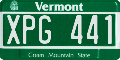 VT license plate XPG441