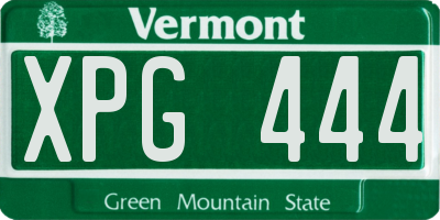 VT license plate XPG444