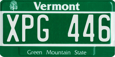 VT license plate XPG446