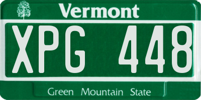 VT license plate XPG448