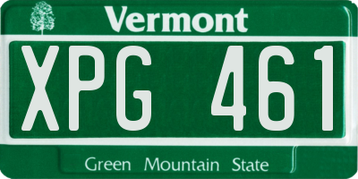 VT license plate XPG461