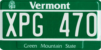 VT license plate XPG470