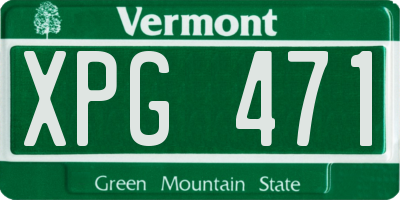 VT license plate XPG471