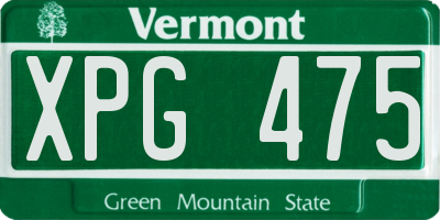 VT license plate XPG475