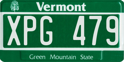 VT license plate XPG479