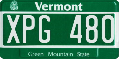 VT license plate XPG480