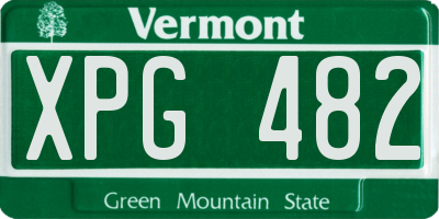 VT license plate XPG482