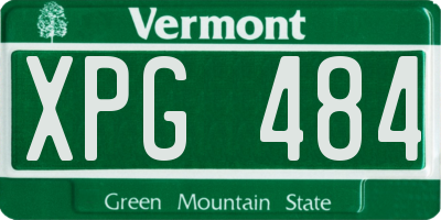 VT license plate XPG484
