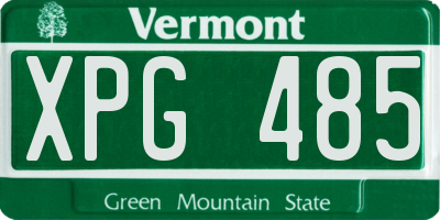VT license plate XPG485