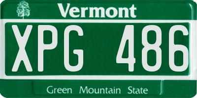 VT license plate XPG486