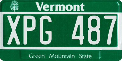 VT license plate XPG487
