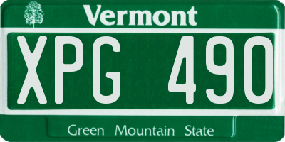 VT license plate XPG490